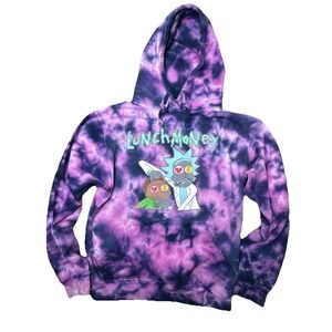 Tie Dye‎ Graphic Hoodie Mens S Lunch Money Cartoon Y2K Streetwear Festival